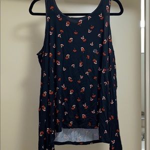 Black and Red flower long sleeve shirt